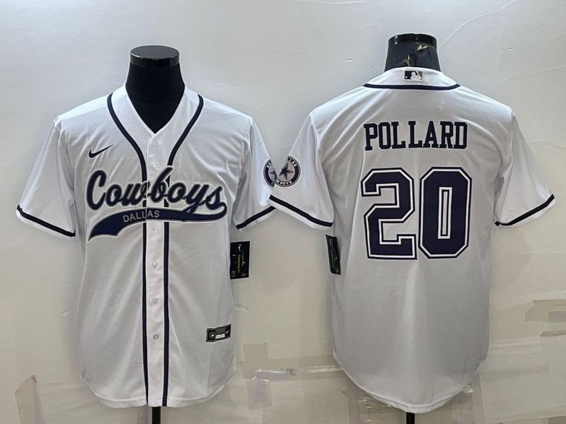 Men Dallas Cowboys #20 Pollard White 2022 Nike Co branded NFL Jerseys
